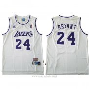 Camiseta Los Angeles Lakers Kobe Bryant NO 24 Blanco