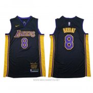 Camiseta Los Angeles Lakers Kobe Bryant NO 8 Retirement 2018 Negro