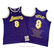 Camiseta Los Angeles Lakers Kobe Bryant NO 8 Violeta