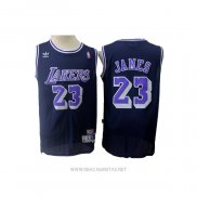 Camiseta Los Angeles Lakers Lebron James NO 23 Retro Azul