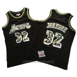 Camiseta Los Angeles Lakers Magic Johnson NO 32 Camuflaje Negro