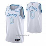 Camiseta Los Angeles Lakers Russell Westbrook NO 0 Ciudad 2020-21 Blanco