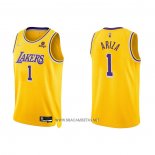 Camiseta Los Angeles Lakers Trevor Ariza NO 1 75th Anniversary 2021-22 Amarillo