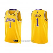 Camiseta Los Angeles Lakers Trevor Ariza NO 1 75th Anniversary 2021-22 Amarillo