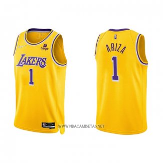Camiseta Los Angeles Lakers Trevor Ariza NO 1 75th Anniversary 2021-22 Amarillo