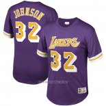 Camiseta Manga Corta Los Angeles Lakers Magic Johnson NO 32 Violeta