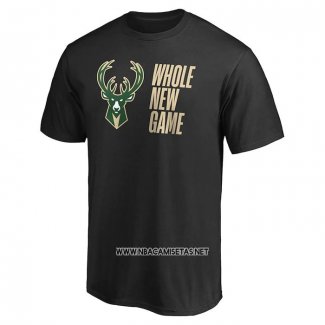 Camiseta Manga Corta Milwaukee Bucks Whole New Game Negro