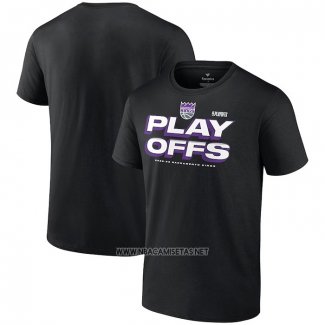 Camiseta Manga Corta Sacramento Kings 2023 NBA Playoffs Negro