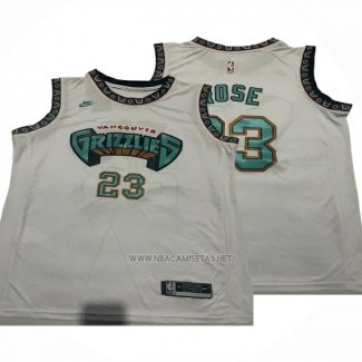 Camiseta Memphis Grizzlies Derrick Rose NO 23 Classic Blanco