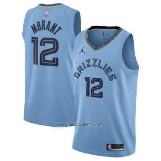 Camiseta Memphis Grizzlies Ja Morant NO 12 Statement 2020 Azul