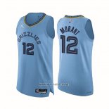 Camiseta Memphis Grizzlies Ja Morant NO 12 Statement Autentico 2021-22 Azul