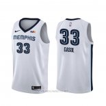 Camiseta Memphis Grizzlies Marc Gasol NO 33 Association Blanco