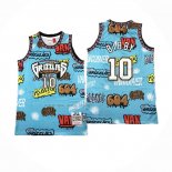 Camiseta Memphis Grizzlies Mike Bibby NO 10 Mitchell & Ness 1998-99 Azul