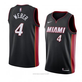 Camiseta Miami Heat Briante Weber NO 4 Icon 2018 Negro