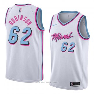 Camiseta Miami Heat Duncan Robinson NO 62 Ciudad 2018 Blanco