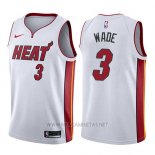 Camiseta Miami Heat Dwyane Wade NO 3 Association 2017-18 Blanco