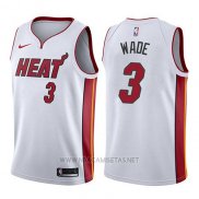 Camiseta Miami Heat Dwyane Wade NO 3 Association 2017-18 Blanco