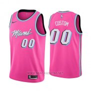 Camiseta Miami Heat Earned 2018-19 Rosa Personalizada