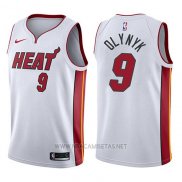 Camiseta Miami Heat Kelly Olynyk NO 9 Association 2017-18 Blanco