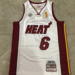 Camiseta Miami Heat LeBron James NO 6 Mitchell & Ness 2012-13 Blanco