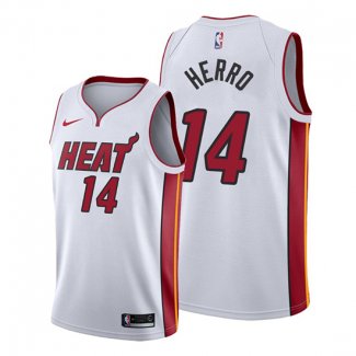 Camiseta Miami Heat Tyler Herro NO 14 Association 2019-20 Blanco