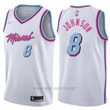Camiseta Miami Heat Tyler Johnson NO 8 Ciudad 2017-18 Blanco