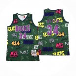 Camiseta Milwaukee Bucks Allen Iverson NO 34 Mitchell & Ness 2000-01 Verde