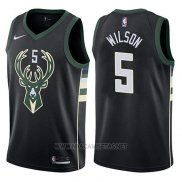 Camiseta Milwaukee Bucks D.j. Wilson NO 5 Statement 2017-18 Negro