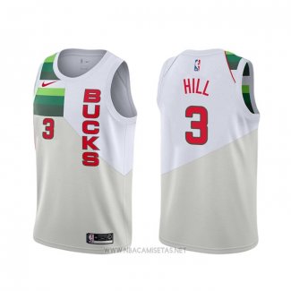 Camiseta Milwaukee Bucks George Hill NO 3 Earned Blanco