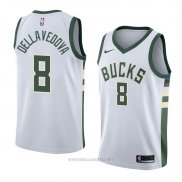 Camiseta Milwaukee Bucks Matthew Dellavedova NO 8 Association 2018 Blanco