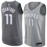 Camiseta Minnesota Timberwolves Jamal Crawford NO 11 Ciudad 2018 Gris