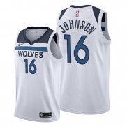 Camiseta Minnesota Timberwolves James Johnson NO 16 Association 2019-20 Blanco