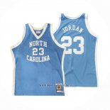 Camiseta NCAA North Carolina Tar Heels Michael Jordan NO 23 Mitchell & Ness 1983-84 Azul