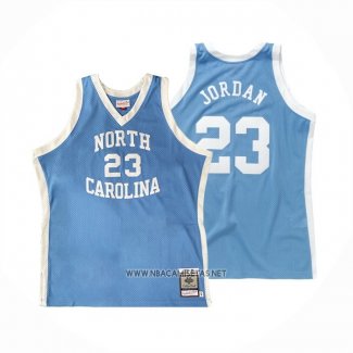 Camiseta NCAA North Carolina Tar Heels Michael Jordan NO 23 Mitchell & Ness 1983-84 Azul