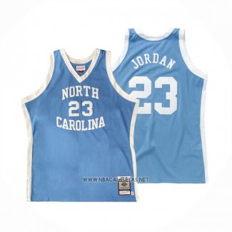 Camiseta NCAA North Carolina Tar Heels Michael Jordan NO 23 Mitchell & Ness 1983-84 Azul