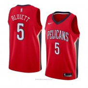 Camiseta New Orleans Pelicans Trevon Bluiett NO 5 Statement 2017-18 Rojo