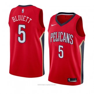 Camiseta New Orleans Pelicans Trevon Bluiett NO 5 Statement 2017-18 Rojo