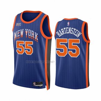 Camiseta New York Knicks Isaiah Hartenstein NO 55 Ciudad 2023-24 Azul