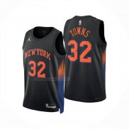 Camiseta New York Knicks Karl Anthony Towns NO 32 Statement 2025-26 Negro