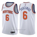 Camiseta New York Knicks Kristaps Porzingis NO 6 Association 2017-18 Blanco