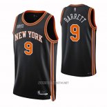 Camiseta New York Knicks RJ Barrett NO 9 Ciudad 2021-22 Negro