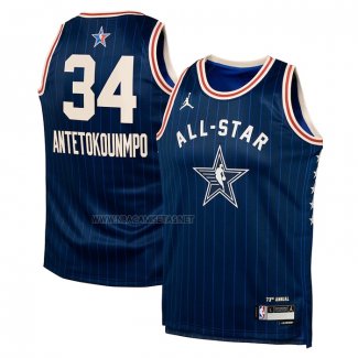 Camiseta Nino All Star 2024 Milwaukee Bucks Giannis Antetokounmpo NO 34 Azul