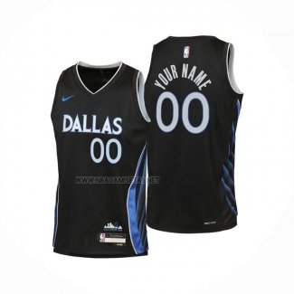 Camiseta Nino Dallas Mavericks Personalizada Ciudad 2025-26 Negro