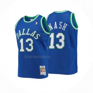 Camiseta Nino Dallas Mavericks Steve Nash NO 13 Mitchell & Ness 1998-99 Azul