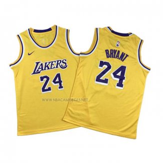 Camiseta Nino Los Angeles Lakers Kobe Bryant NO 24 Amarillo