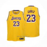 Camiseta Nino Los Angeles Lakers LeBron James NO 23 Icon 2022-23 Amarillo
