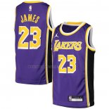 Camiseta Nino Los Angeles Lakers LeBron James NO 23 Statement Violeta