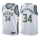 Camiseta Nino Milwaukee Bucks Giannis Antetokounmpo NO 34 Association 2017-18 Blanco