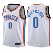 Camiseta Nino Oklahoma City Thunder Russell Westbrook NO 0 Association 2017-18 Blanco