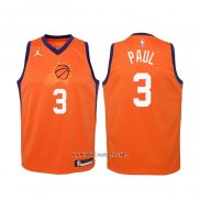 Camiseta Nino Phoenix Suns Chris Paul NO 3 Statement 2020-21 Naranja